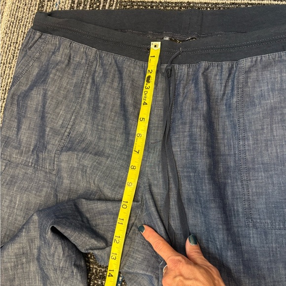 Talbots 18W Pull On Pants Chambray Blue Cotton Elastic drawstring - Picture 6 of 9